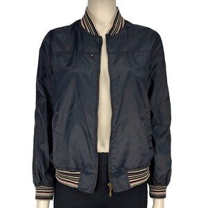 ISABEL MARANT Varsity High Neck Midnight Blue Windbreaker Bomber Light Jacket 3